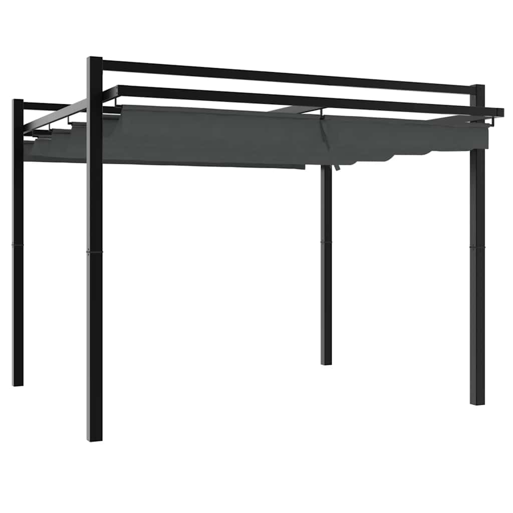 vidaXL Gartenpavillon mit Ausziehbarem Dach Anthrazit 3x3 m Aluminium