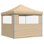 vidaXL Partyzelt Faltbar Pop-Up mit 2 Seitenteilen Beige