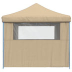 vidaXL Partyzelt Faltbar Pop-Up mit 4 Seitenteilen Beige