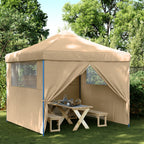 vidaXL Partyzelt Faltbar Pop-Up mit 4 Seitenteilen Beige