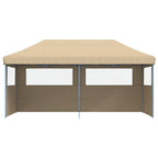 vidaXL Partyzelt Faltbar Pop-Up mit 3 Seitenteilen Beige