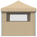 vidaXL Partyzelt Faltbar Pop-Up mit 3 Seitenteilen Beige