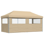 vidaXL Partyzelt Faltbar Pop-Up mit 3 Seitenteilen Beige