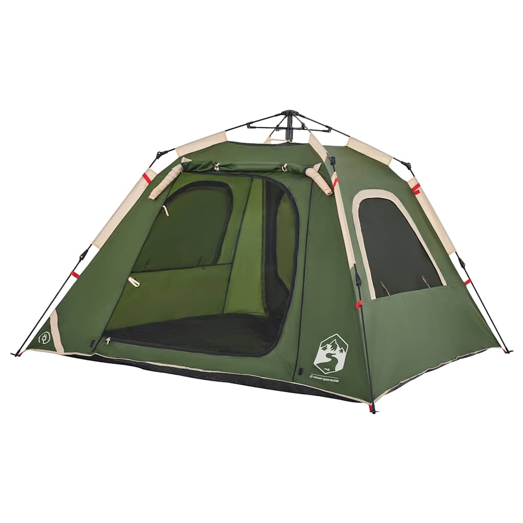 vidaXL Kuppel-Campingzelt 4 Personen Grün Quick Release