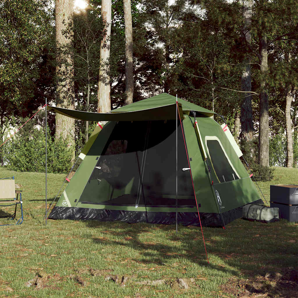 vidaXL Kuppel-Campingzelt 5 Personen Grün Quick Release