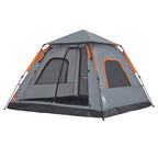 vidaXL Kuppel-Campingzelt 5 Personen Grau und Orange Quick Release