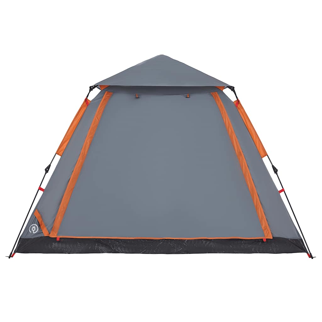 vidaXL Kuppel-Campingzelt 5 Personen Grau und Orange Quick Release