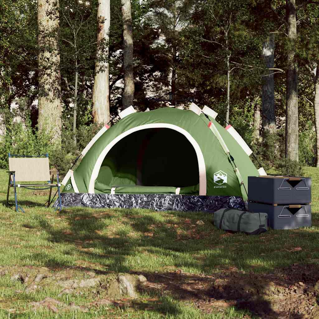 vidaXL Campingzelt 2 Personen Grün Quick Release