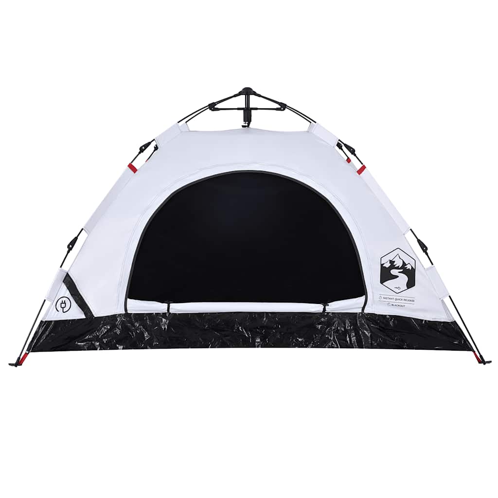 vidaXL Campingzelt 2 Personen Weiß Verdunkelungsstoff Quick Release