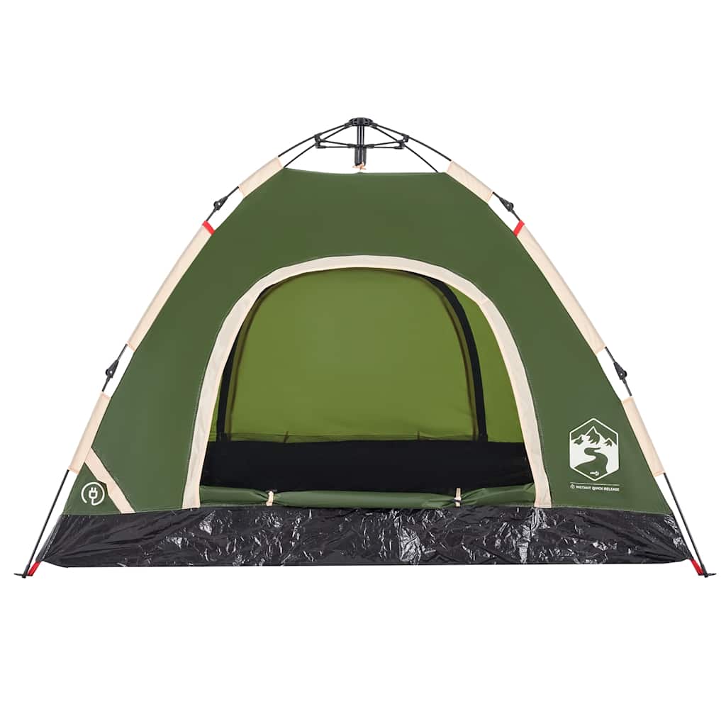 vidaXL Campingzelt 3 Personen Grün Quick Release