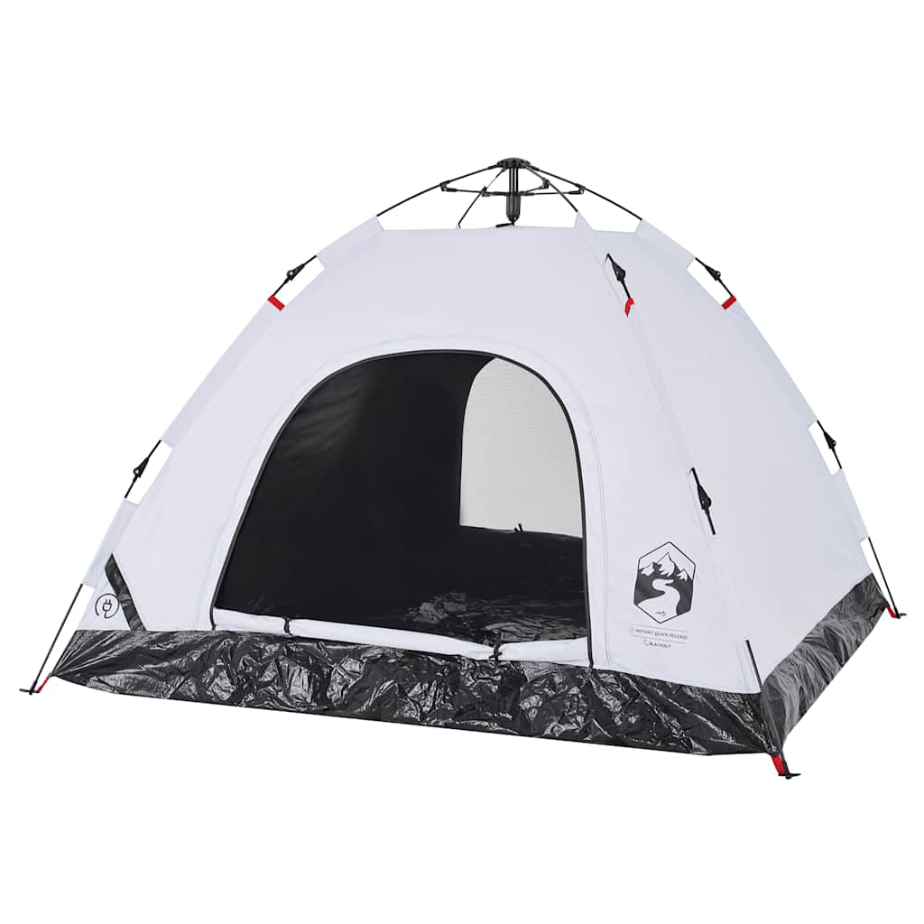 vidaXL Campingzelt 3 Personen Weiß Verdunkelungsstoff Quick Release