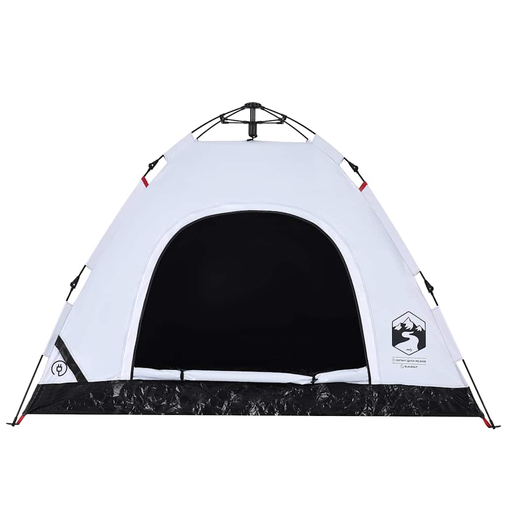vidaXL Campingzelt 3 Personen Weiß Verdunkelungsstoff Quick Release