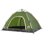 vidaXL Campingzelt 4 Personen Grün Quick Release