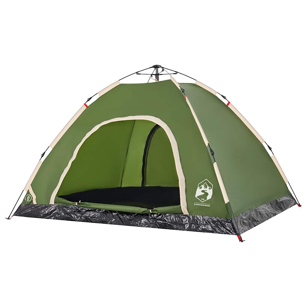 vidaXL Campingzelt 4 Personen Grün Quick Release