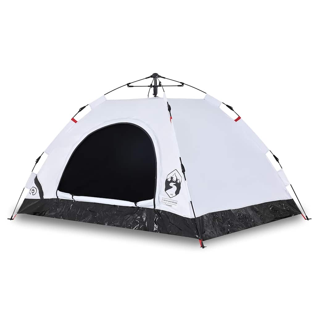 vidaXL Campingzelt 4 Personen Weiß Verdunkelungsstoff Quick Release