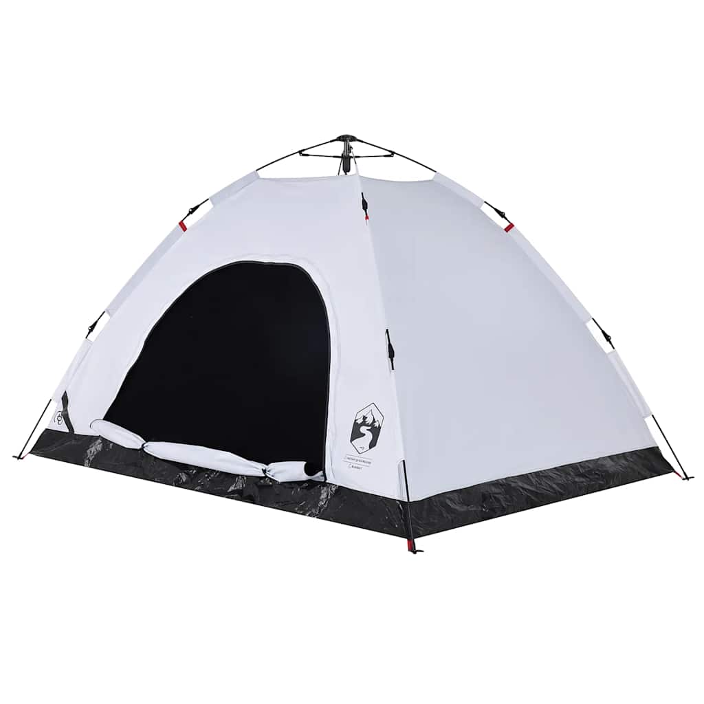 vidaXL Campingzelt 4 Personen Weiß Verdunkelungsstoff Quick Release