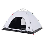 vidaXL Campingzelt 4 Personen Weiß Verdunkelungsstoff Quick Release