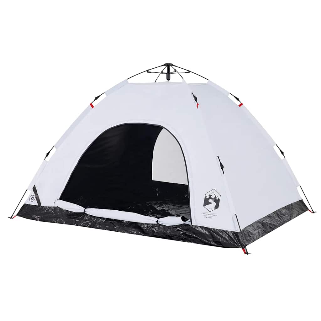vidaXL Campingzelt 4 Personen Weiß Verdunkelungsstoff Quick Release