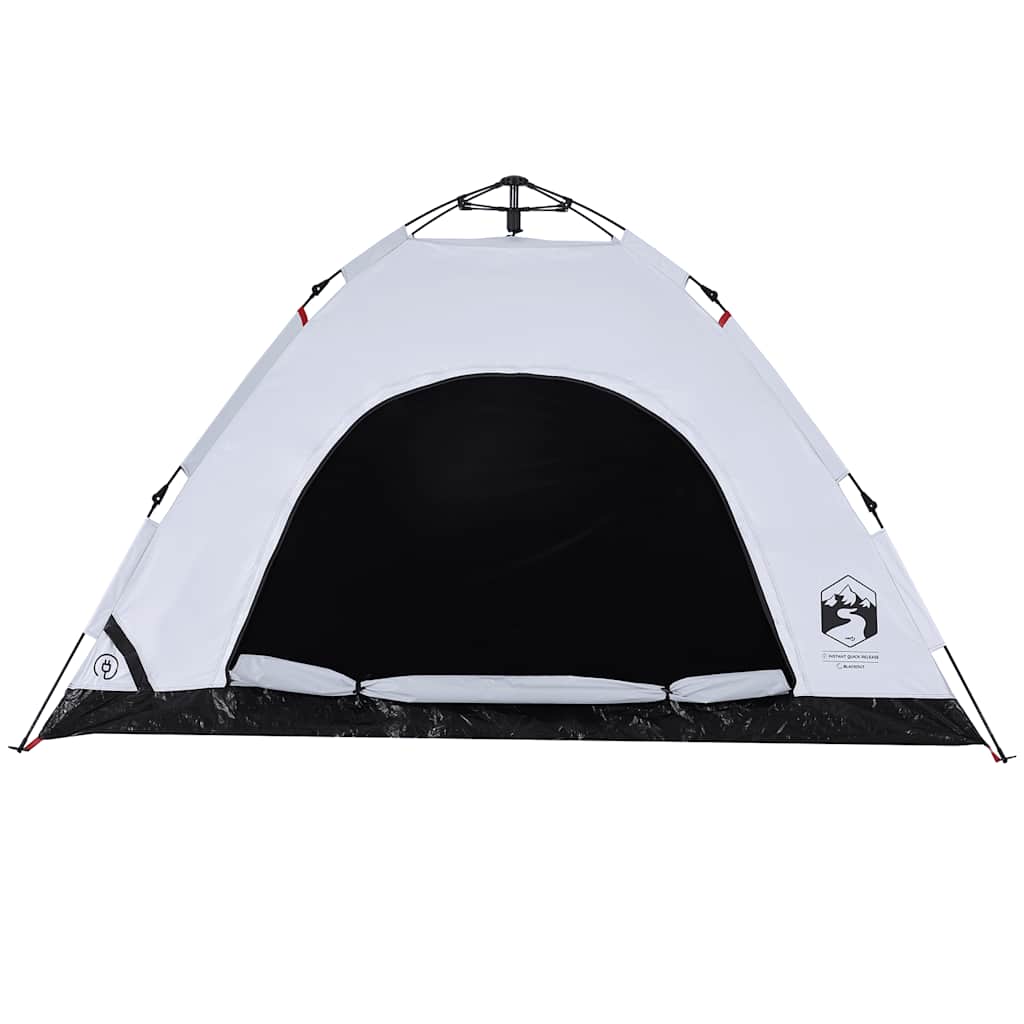 vidaXL Campingzelt 4 Personen Weiß Verdunkelungsstoff Quick Release
