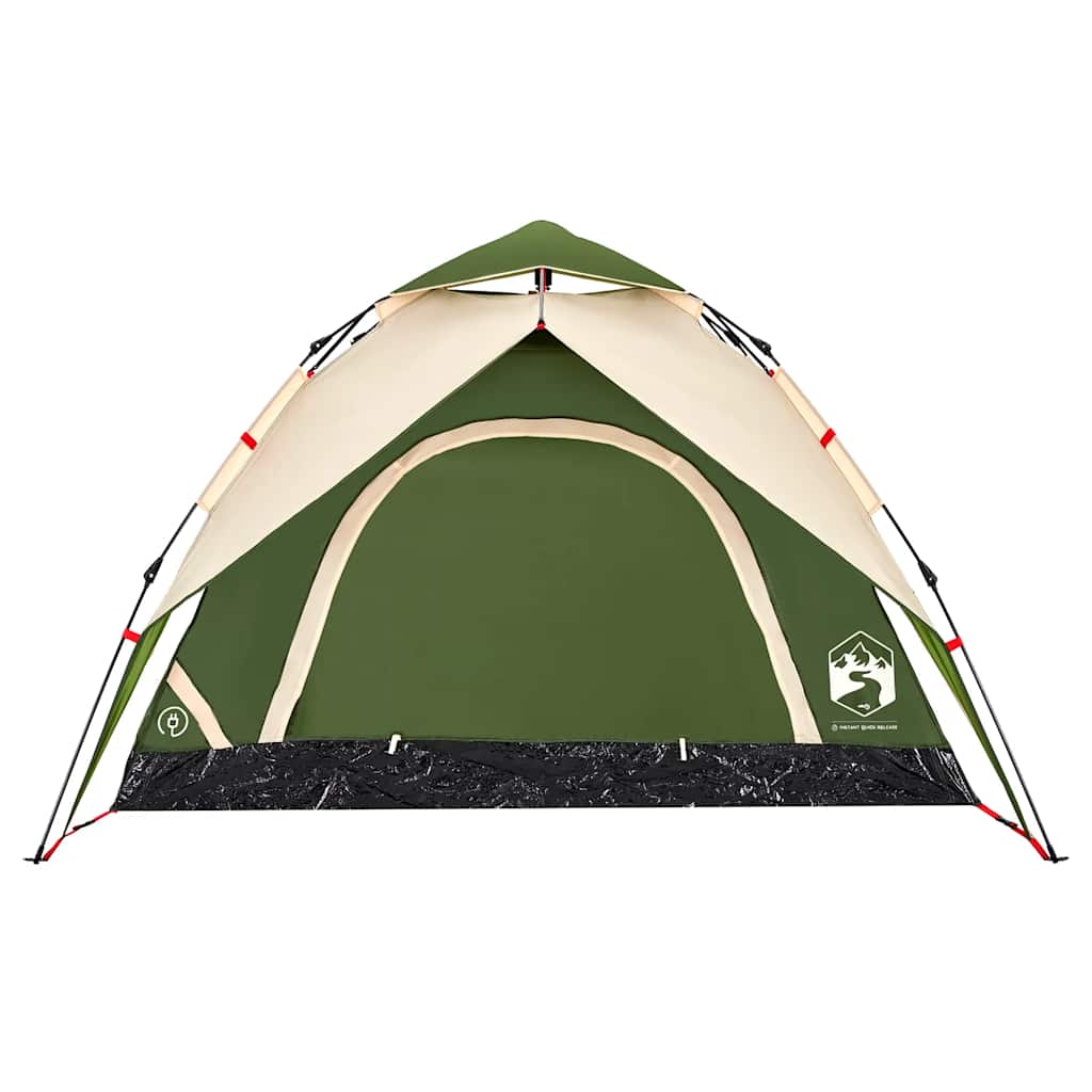 vidaXL Kuppel-Campingzelt 3 Personen Grün Quick Release