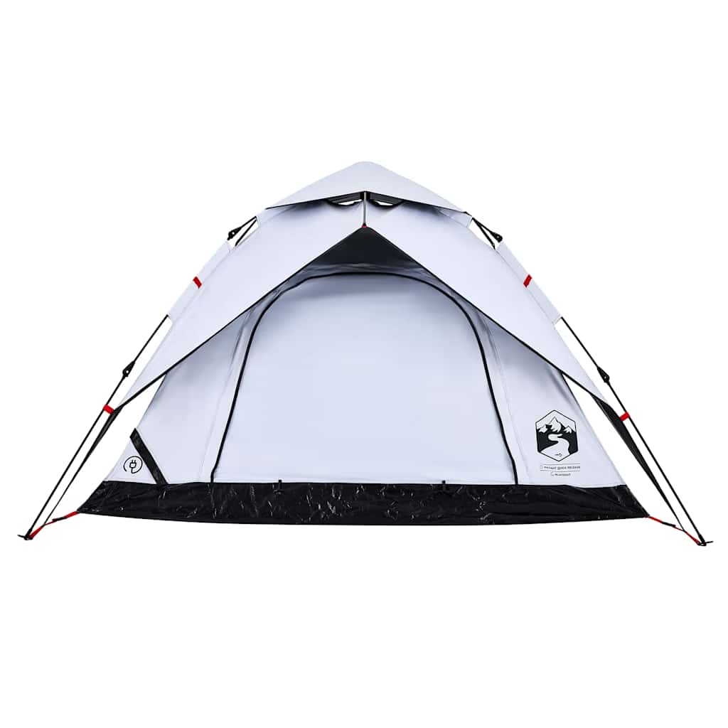 vidaXL Kuppel-Campingzelt 4 Personen Weiß Verdunkelt Quick Release