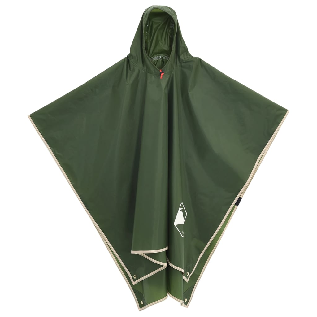 vidaXL Regenponcho mit Kapuze 2-in-1-Design Grün 223x145 cm
