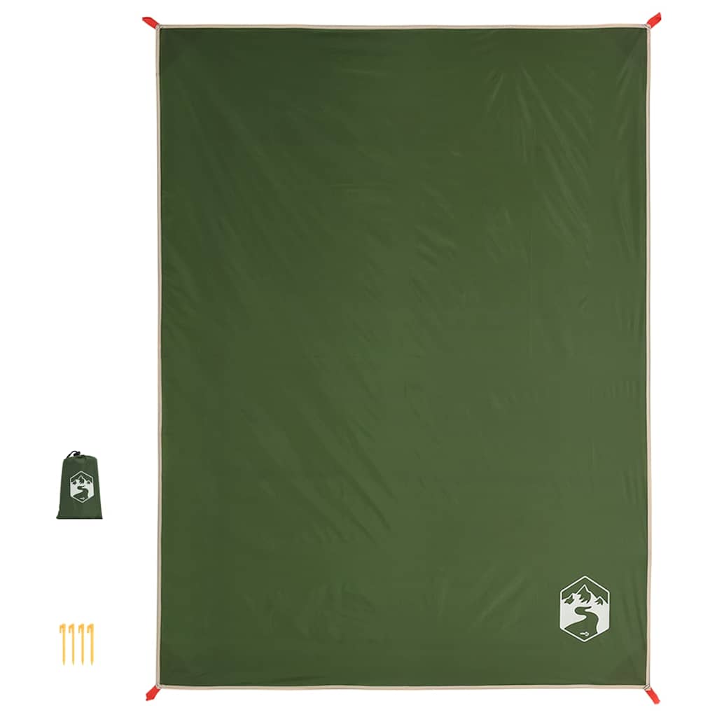 vidaXL Picknickdecke mit Heringen Grün 205x155 cm