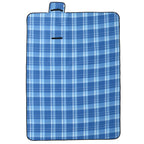vidaXL Picknickdecke Faltbar Blau Kariert 200x150 cm Samt