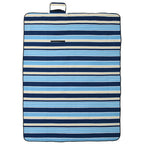vidaXL Picknickdecke Faltbar Blau und Weiß Gestreift 200x150 cm Samt