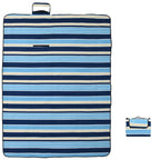 vidaXL Picknickdecke Faltbar Blau und Weiß Gestreift 200x150 cm Samt