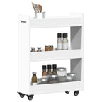 vidaXL Schrank mit Rollen Weiß 60x22x79 cm Holzwerkstoff