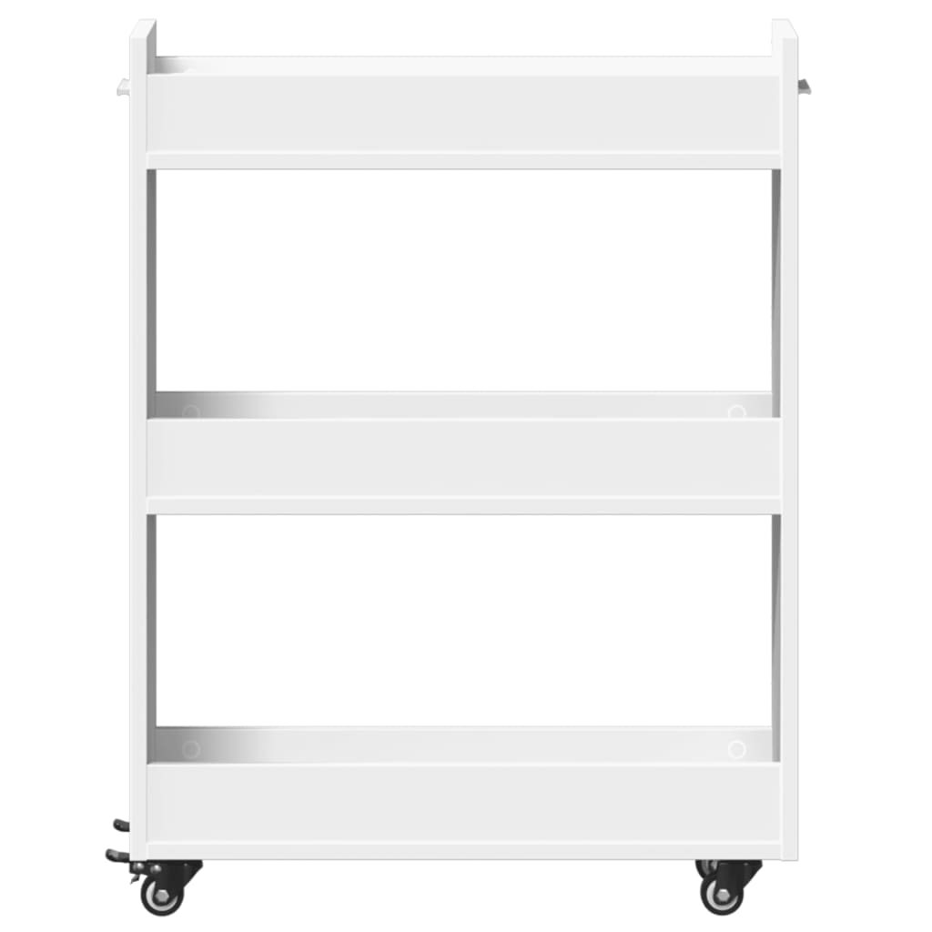 vidaXL Schrank mit Rollen Weiß 60x22x79 cm Holzwerkstoff