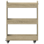 vidaXL Schrank mit Rollen Sonoma-Eiche 60x22x79 cm Holzwerkstoff