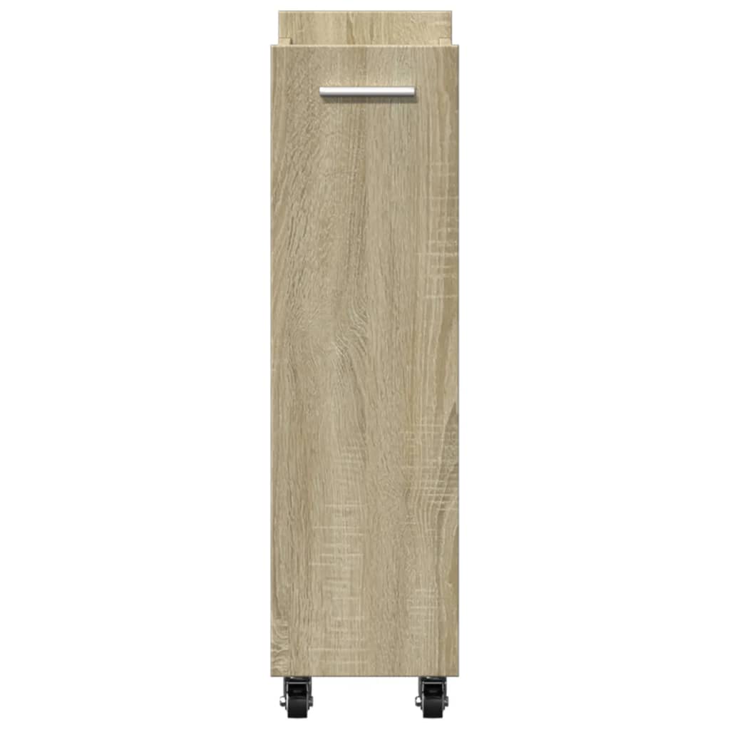 vidaXL Schrank mit Rollen Sonoma-Eiche 60x22x79 cm Holzwerkstoff