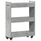 vidaXL Schrank mit Rollen Betongrau 60x22x79 cm Holzwerkstoff