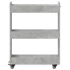 vidaXL Schrank mit Rollen Betongrau 60x22x79 cm Holzwerkstoff