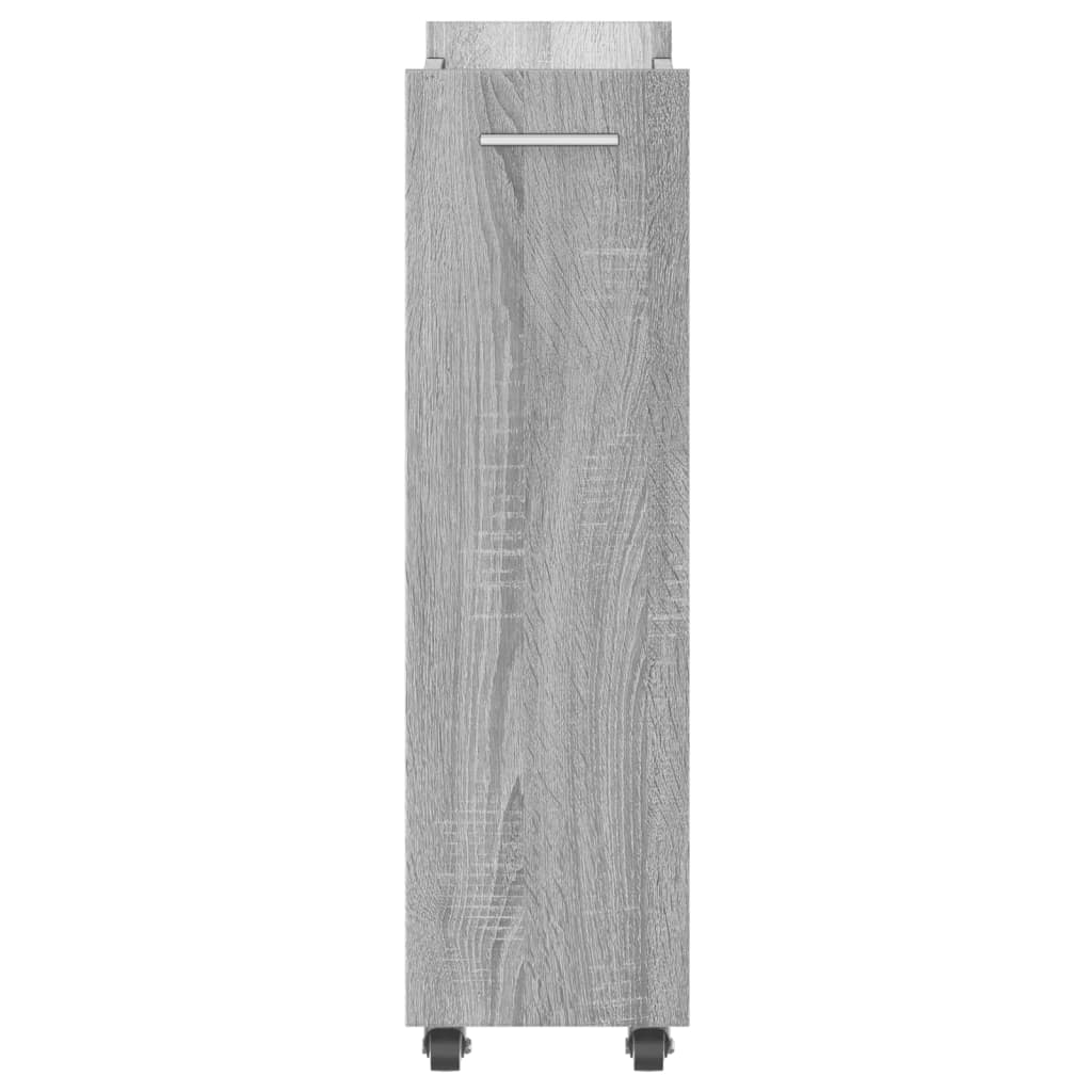 vidaXL Schrank mit Rollen Grau Sonoma 60x22x79 cm Holzwerkstoff
