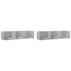 vidaXL Wandschränke 2 Stk. Betongrau 75x18x16,5 cm Holzwerkstoff