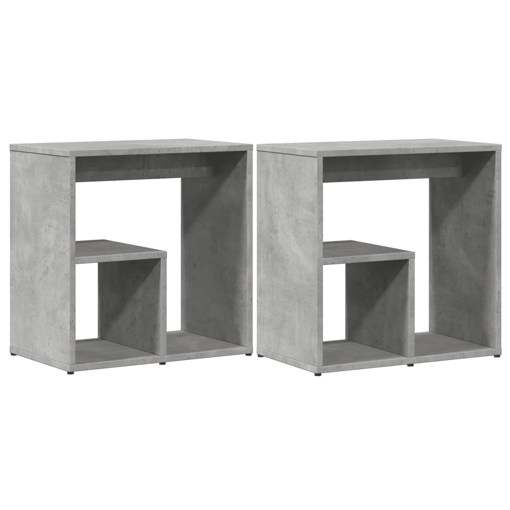 vidaXL Beistelltische 2 Stk. Betongrau 50x30x50 cm Holzwerkstoff