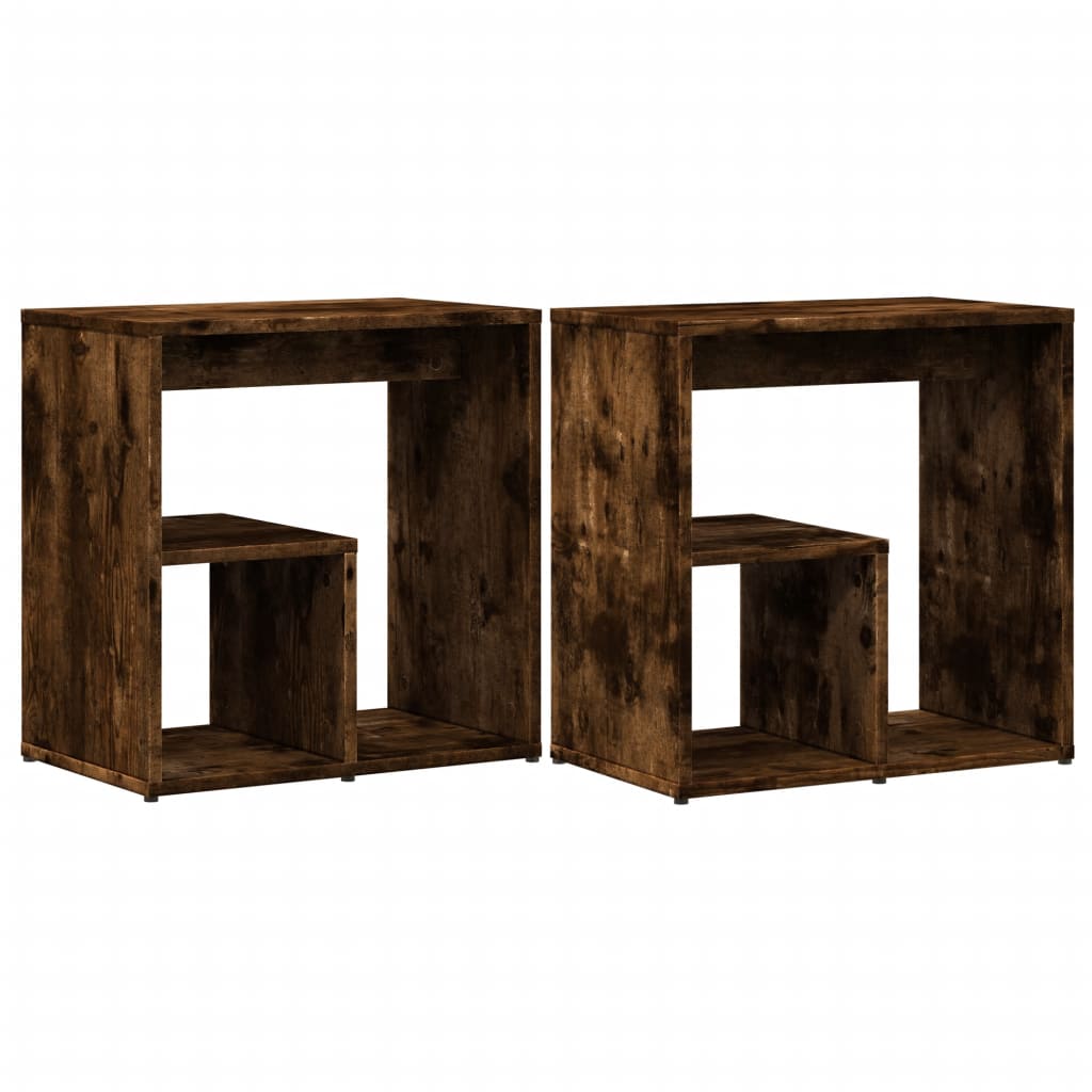 vidaXL Beistelltische 2 Stk. Räuchereiche 50x30x50 cm Holzwerkstoff