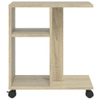 vidaXL Beistelltisch mit Rollen Sonoma-Eiche 50x30x55 cm Holzwerkstoff