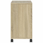 vidaXL Beistelltisch mit Rollen Sonoma-Eiche 50x30x55 cm Holzwerkstoff
