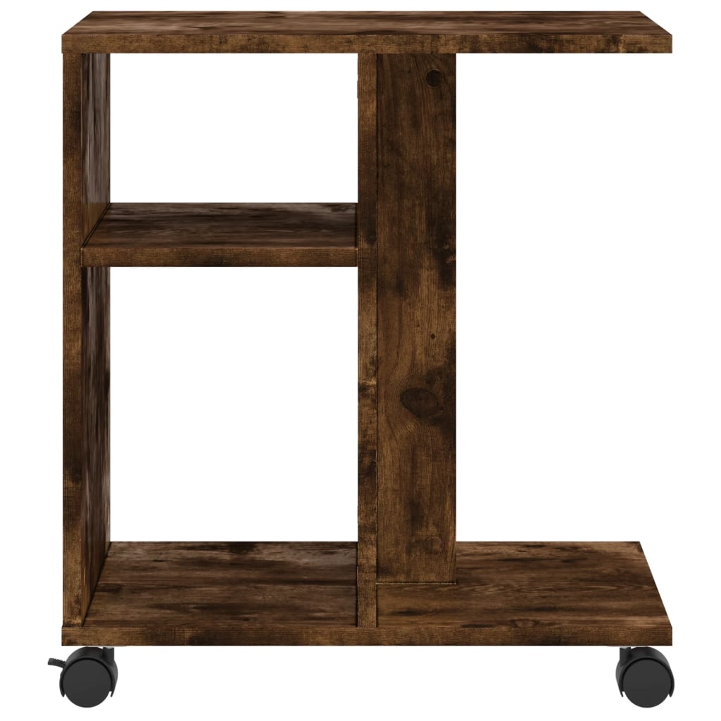 vidaXL Beistelltisch mit Rollen Räuchereiche 50x30x55 cm Holzwerkstoff