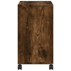 vidaXL Beistelltisch mit Rollen Räuchereiche 50x30x55 cm Holzwerkstoff