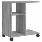 vidaXL Beistelltisch mit Rollen Grau Sonoma 50x30x55 cm Holzwerkstoff