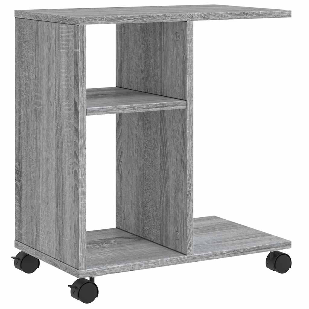 vidaXL Beistelltisch mit Rollen Grau Sonoma 50x30x55 cm Holzwerkstoff