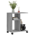 vidaXL Beistelltisch mit Rollen Grau Sonoma 50x30x55 cm Holzwerkstoff
