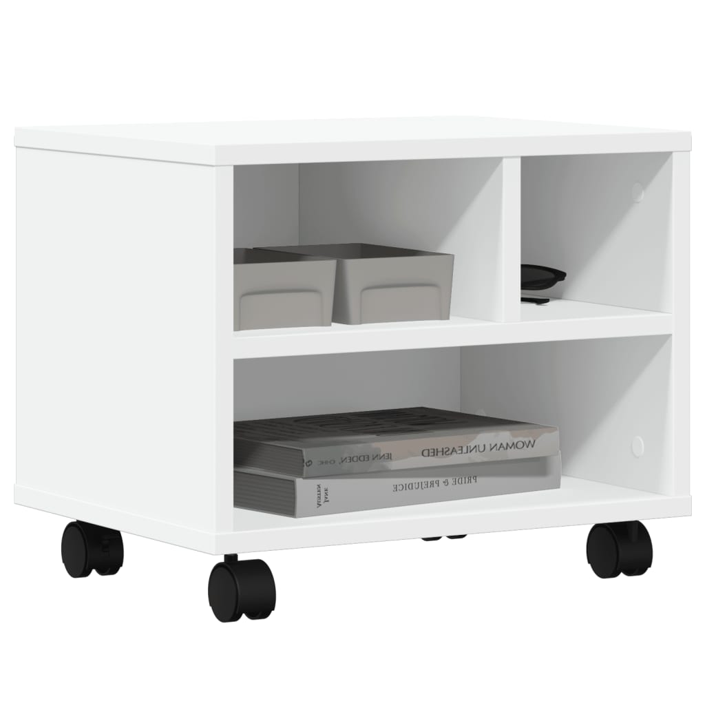 vidaXL Druckerständer mit Rollen Weiß 41x32x34,5 cm
