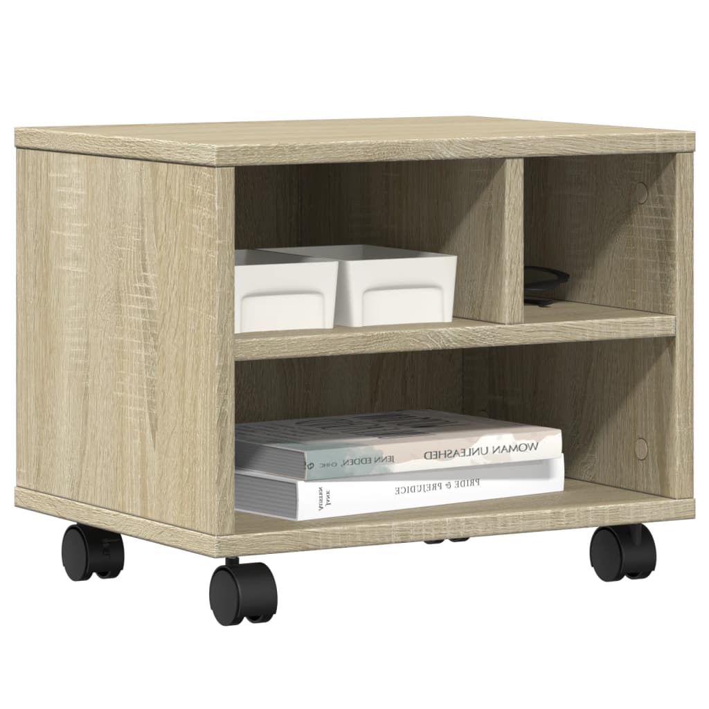 vidaXL Druckerständer mit Rollen Sonoma-Eiche 41x32x34,5 cm