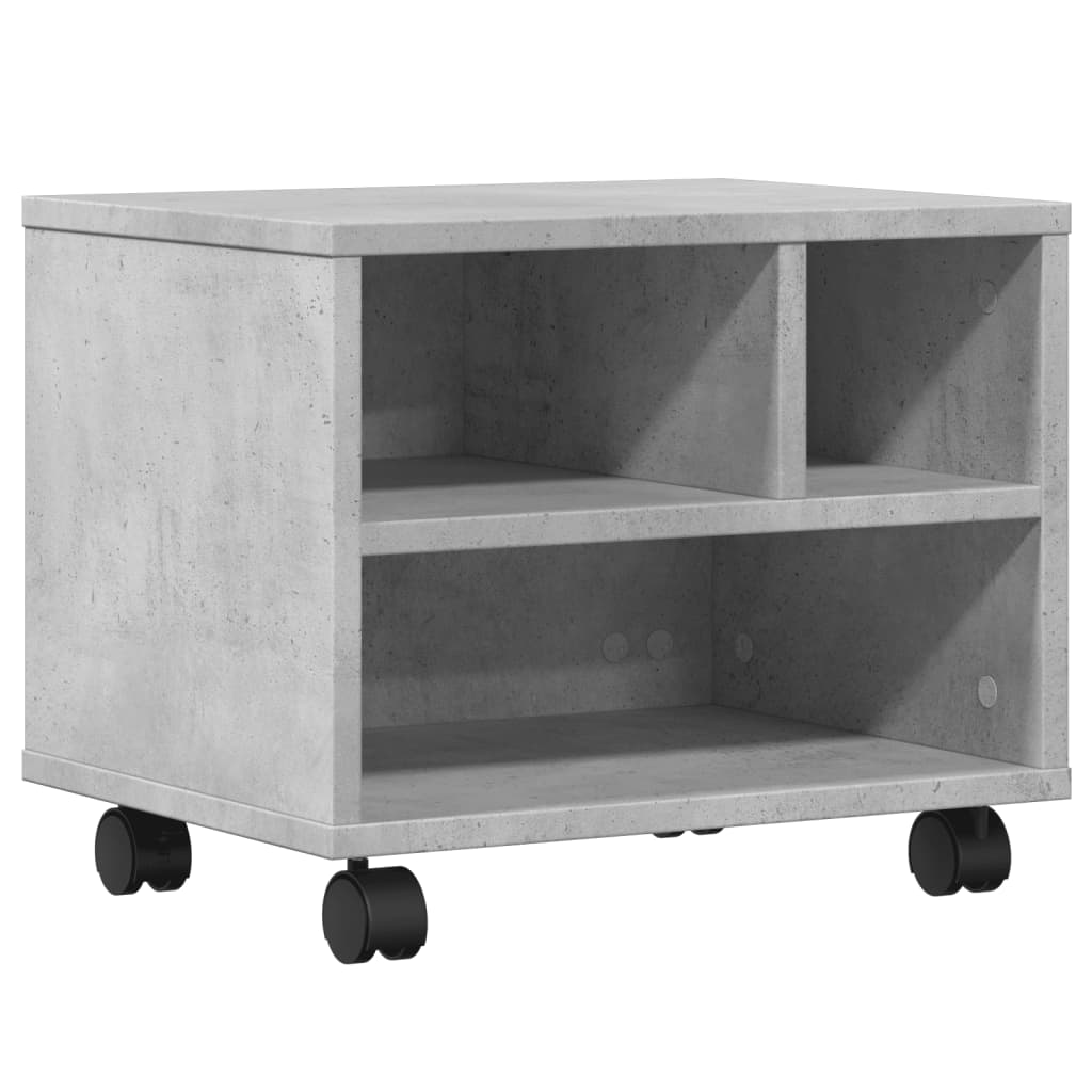vidaXL Druckerständer mit Rollen Betongrau 41x32x34,5 cm